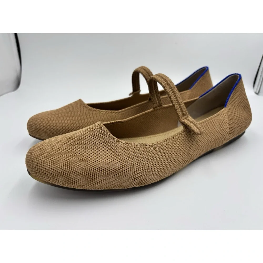 Rothy's The Square Mary Jane Flats Shoes All natural WREN Women's Sz 11.5 Shoes